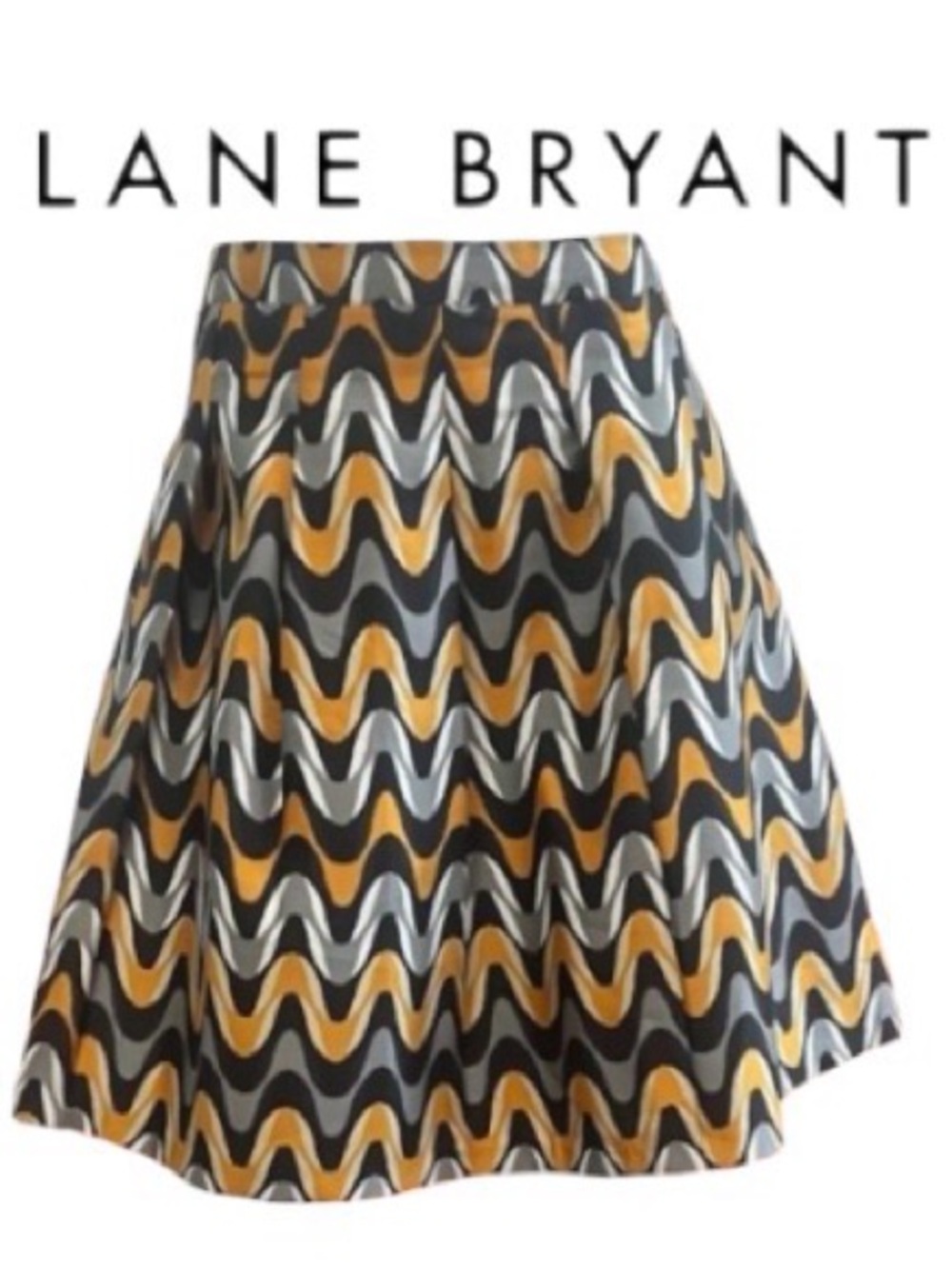 28W Lane Bryant Abstract Print Patterned Circle Skirt, BNWT